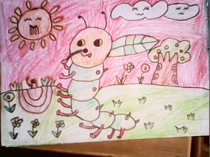 毛毛虫-蜡笔画图集