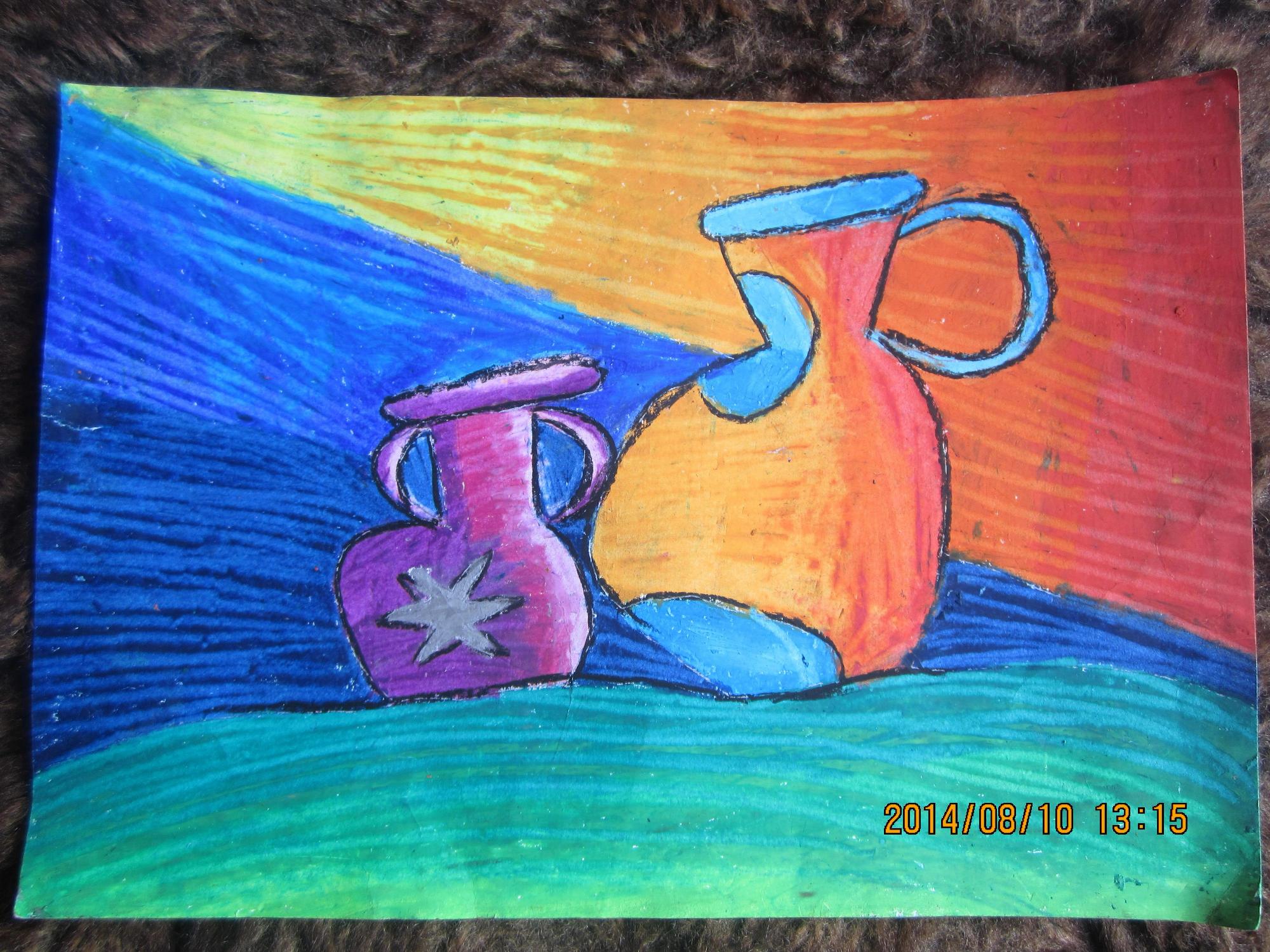 水壶-蜡笔画图集