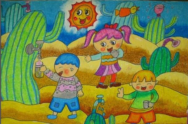 沙漠-蜡笔画图集