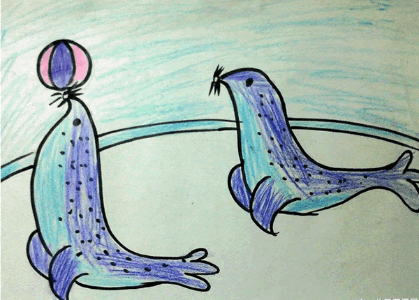 海狮-蜡笔画图集