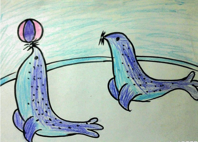 海豹-蜡笔画图集