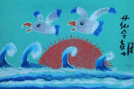 海鸥-蜡笔画图集