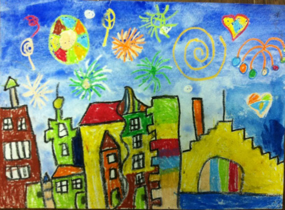 烟花-蜡笔画图集