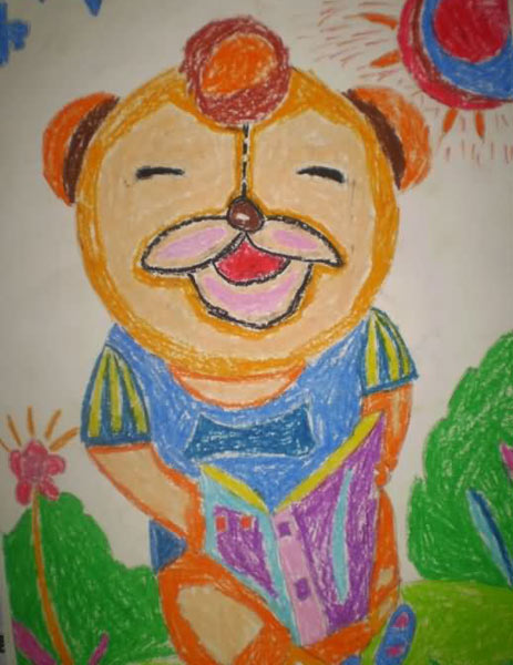 爷爷-蜡笔画图集