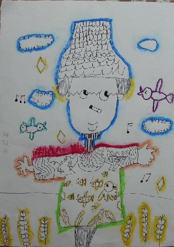 稻草人-蜡笔画图集