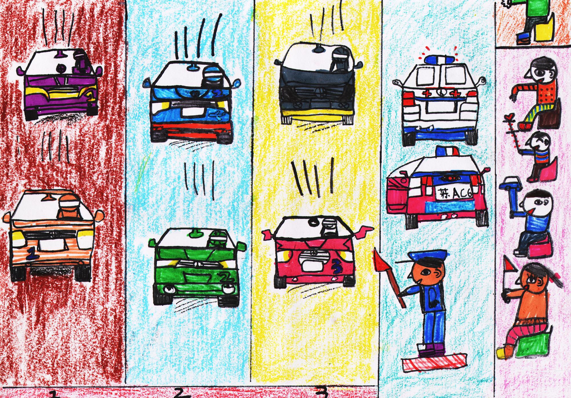 赛车-蜡笔画图集