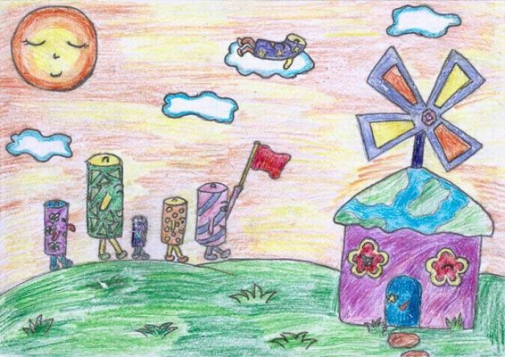 风车-蜡笔画图集