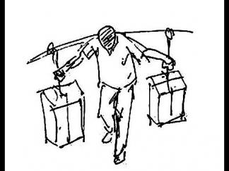 挑夫图片_简笔画图片_少儿图库_儿童资源网