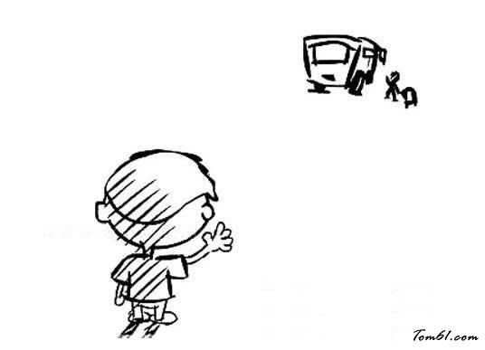 车站离别图片_简笔画图片_少儿图库_儿童资源网