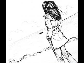 冬天女孩的背影图片_简笔画图片_少儿图库_儿童资源网