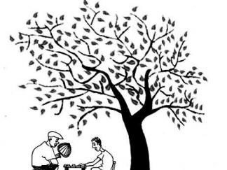 大树下乘凉图片_简笔画图片_少儿图库_儿童资源网