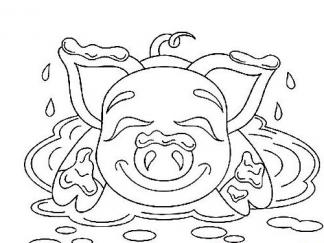 泥坑里的猪图片_简笔画图片_少儿图库_儿童资源网