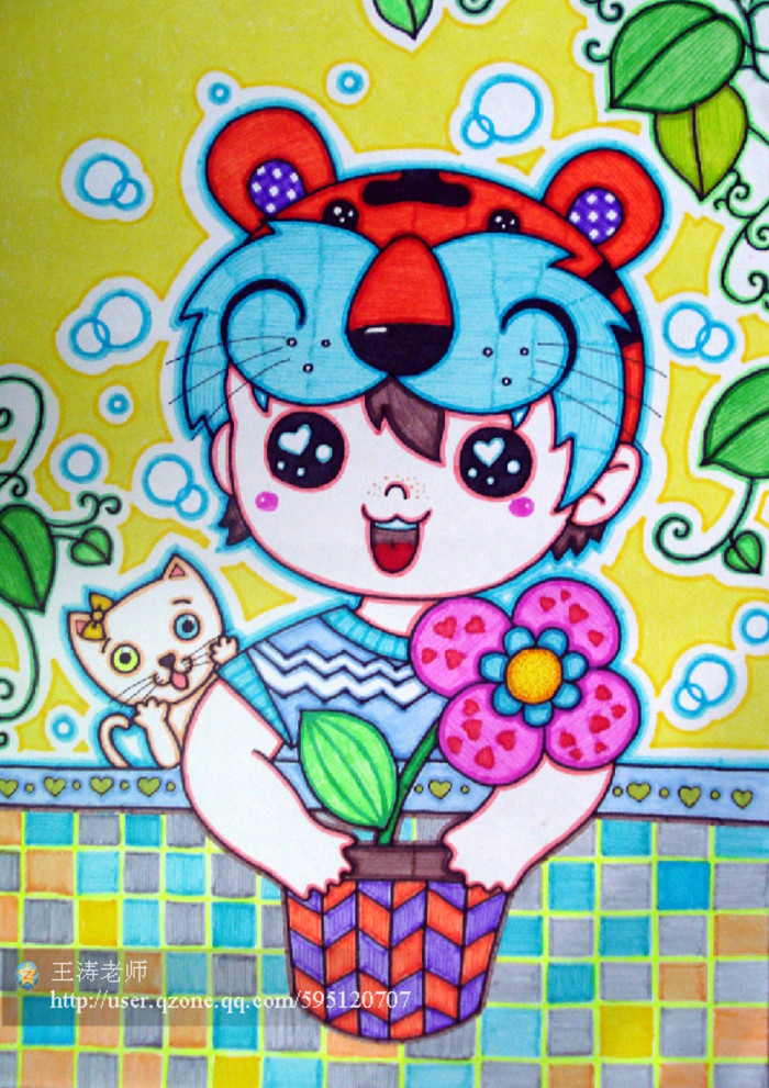 小男孩-水彩画图集图片_儿童水彩画_少儿图库_儿童资源网