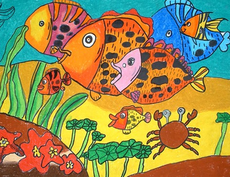 海底世界-水彩画图集图片_儿童水彩画_少儿图库_儿童资源网