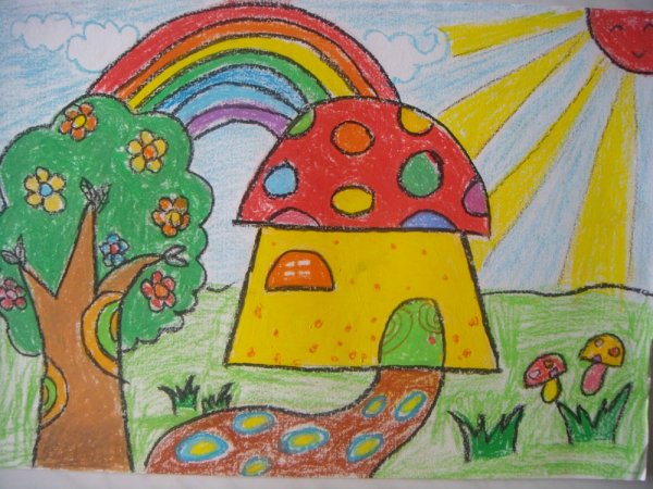 秋天-蜡笔画图集图片_儿童蜡笔画_少儿图库_儿童资源网